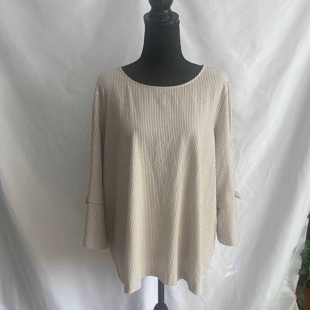 Calvin Klein Collection Beige Striped Tunic